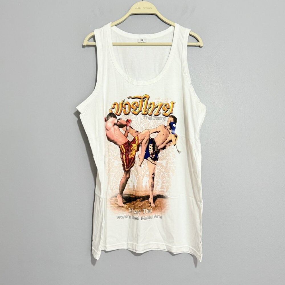 Muay Thai Boxing Shirt Tank Sleeveless Men Size 2X Training Singlets Kickboxing